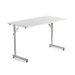 Konferansebord CLAIRE, sammenleggbart, L1200 B600 H720 mm, hvit/krom