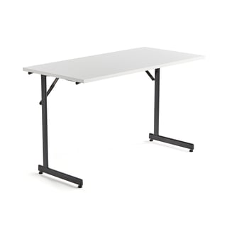 Konferansebord CLAIRE, sammenleggbart, L1200 B600 H720 mm, hvit/svart