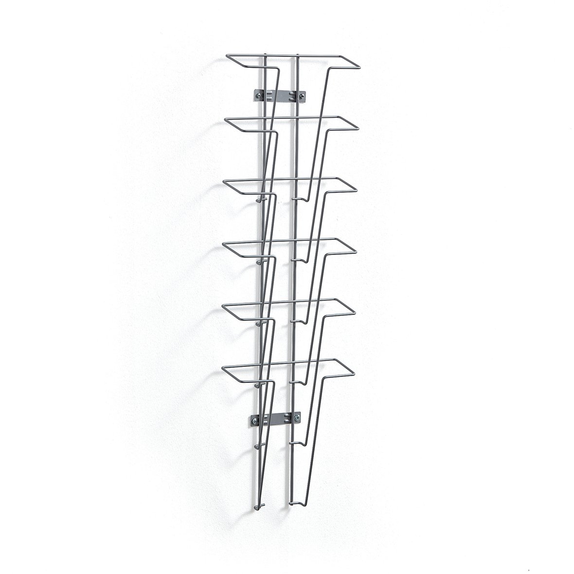 Brochure display rack PRINT, 6 x A4 comps, silver AJ Products