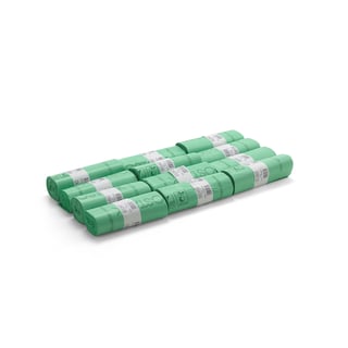 Compostable sacks, 12 rolls (20pcs/roll), 80 L