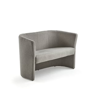 Club sofa CLOSE, 2 seater, light grey fabric