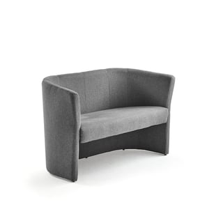 Club sofa CLOSE, 2 seater, dark grey fabric