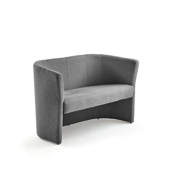 Club sofa CLOSE, 2 seater, dark grey fabric AJ Products