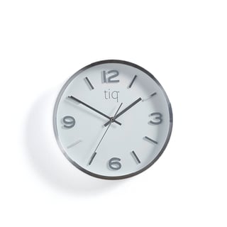 Sienas pulkstenis ar kluso mehānismu, Ø 300 mm, sudraba