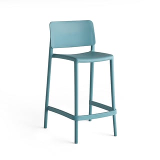 Bar chair RIO, seat height 650 mm, turquoise