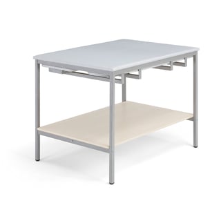 Stół do prasowania, 1200x900x850 mm, brzoza, szary aluminium