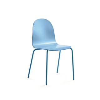Chair GANDER, 4 legs, seat height: 450 mm, laquered, blue