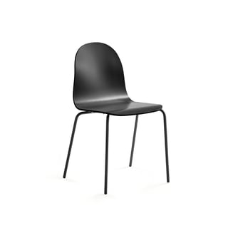 Chair GANDER, 4 legs, seat height: 450 mm, laquered, black