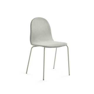 Krēsls GANDER, 4 kājas, sēdekļa augstums: 450 mm, auduma apdare, zaļi pelēka