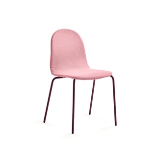Stolica GANDER, 4 noge, visina sjedišta: 450 mm, tkanina, crvena