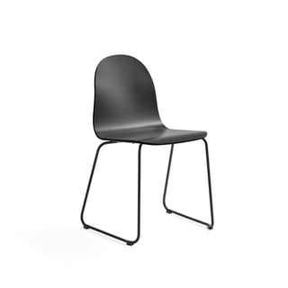 Tuoli GANDER, O-malli, istuimen korkeus: 450 mm, maalattu, musta