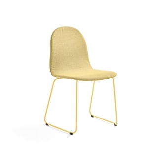 Chair GANDER, skid base, seat height: 450 mm, fabric, mustard