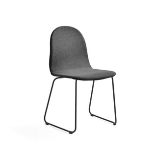 Stolica GANDER, okruglo postolje, visina sjedišta: 450 mm, tkanina, crna