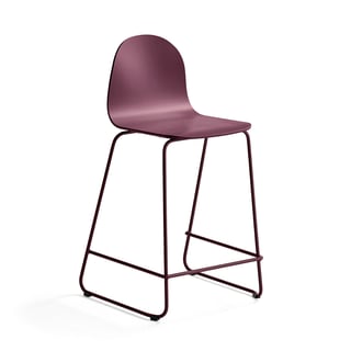 Barska stolica GANDER, okruglo postolje, visina sjedišta: 630 mm, lakirana, crvena