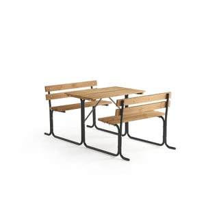 Záhradný stôl s lavičkou PARK PINE, 1000 mm, hnedá