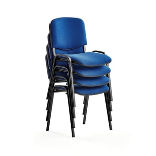 Popular conference chair NELSON, 4-pack, blue fabric, black