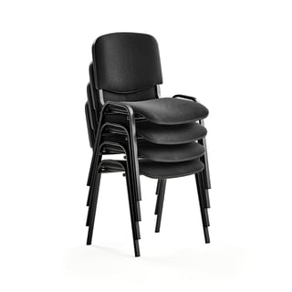 Konferencinė kėdė NELSON, 4 vnt. juodas audinys, juoda