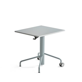 Ståbord ARISE, hev/senk, L700 B600 H690–1085 mm, grått stativ/grå laminat