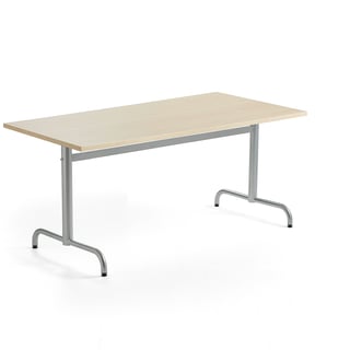Table PLURAL, 1600x800x720 mm, HPL top, birch, silver