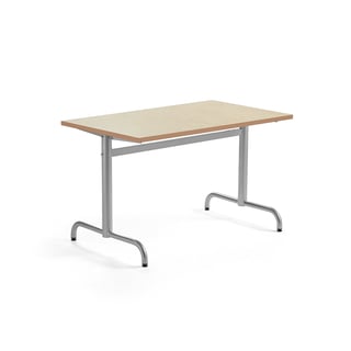 Stół PLURAL, 1200x700x720 mm, blat linoleum, beż, srebrny