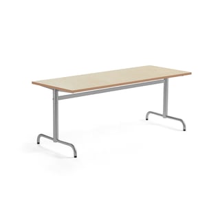 Stůl PLURAL, 1800x700x720 mm, linoleum, béžová, stříbrná