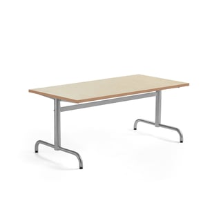 Table PLURAL, 1400x700x600 mm, linoleum top, beige, silver