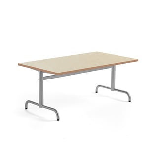 Table PLURAL, 1400x800x600 mm, linoleum top, beige, silver