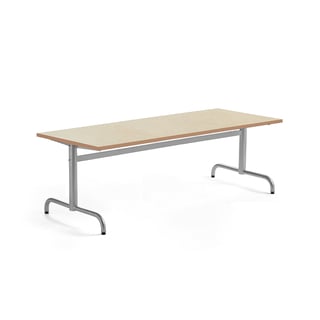 Table PLURAL, 1800x700x600 mm, linoleum top, beige, silver
