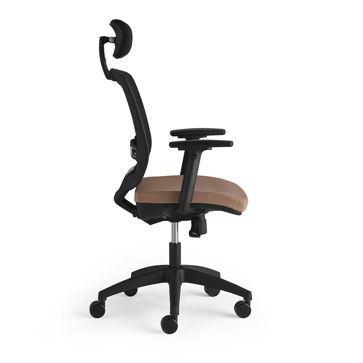 Office chair STANLEY with headrest and adjustable armrests, beige | AJ Products