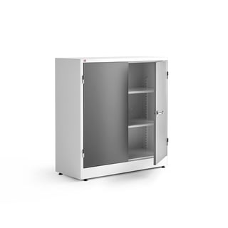 Storage cabinet STYLE, 1000x1000x400 mm, dark grey, white