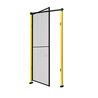 Single door X-GUARD incl. uprights and mesh, with frame, 2300x1500 mm
