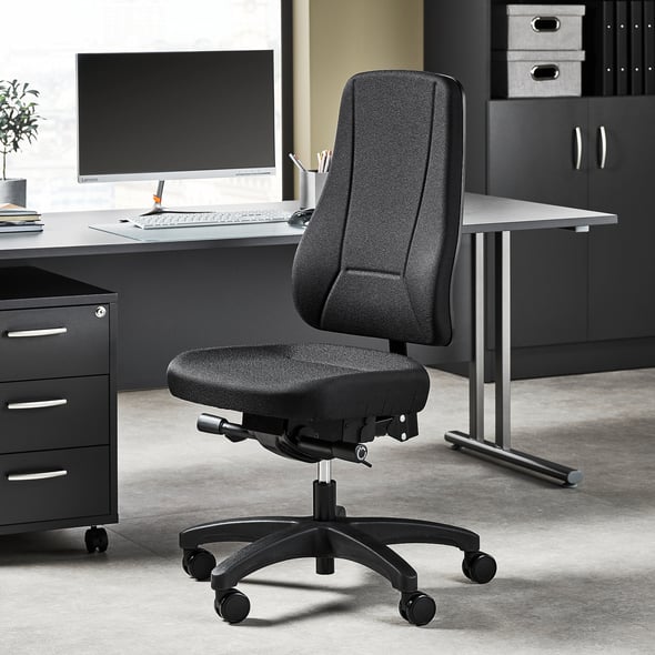 Office chair BIRMINGHAM, black fabric, black base AJ Products