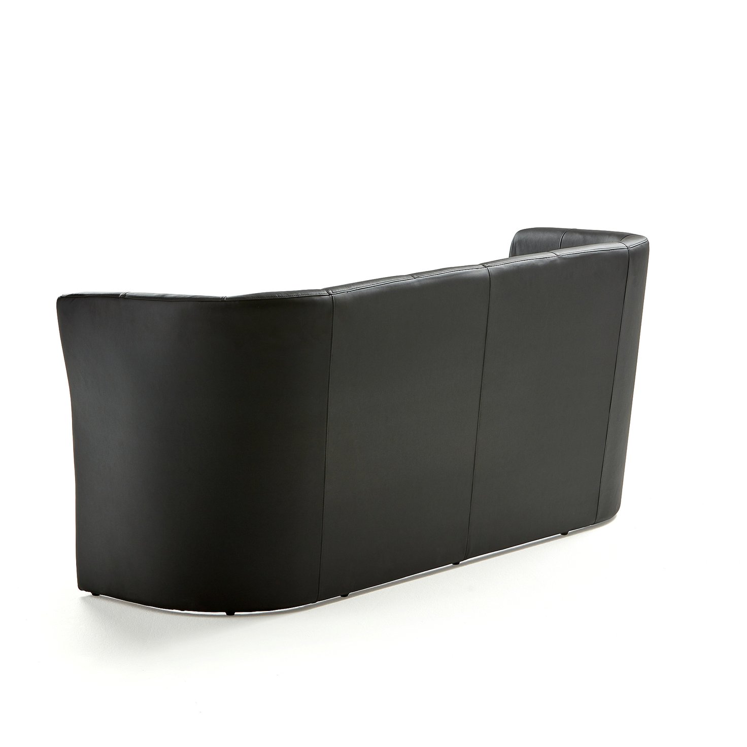 Club sofa CLOSE, 3 seater, black leather imitation AJ Products