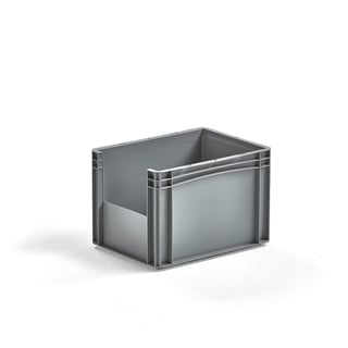 Plastkasse FRASER, 400x300x270 mm, grå