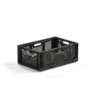 Folding box RILEY, black, 600x400x230 mm