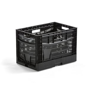 Folding box RILEY, black, 600x400x410 mm
