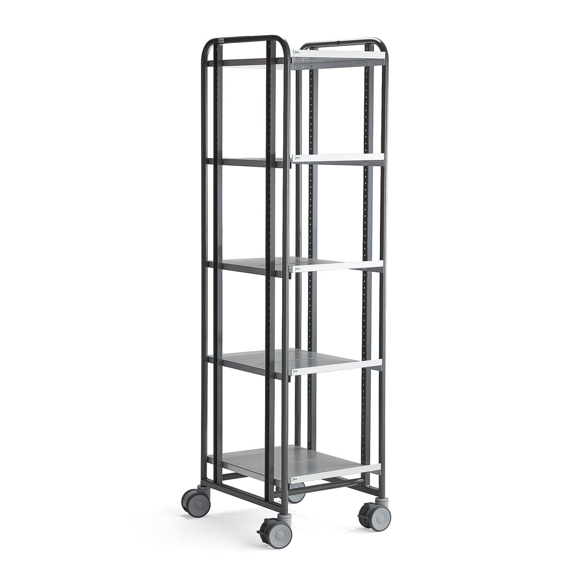 Shelf trolley ANGLE, 5 shelves, 477x638x1850 mm AJ Products