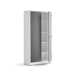 Storage cabinet STYLE, 1900x1000x400 mm, dark grey, white