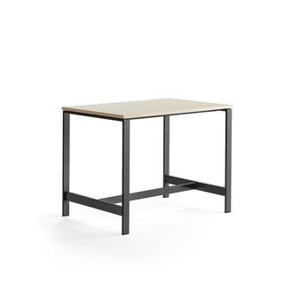 Stůl VARIOUS, 1200x800 mm, výška 900 mm, černé nohy, bříza