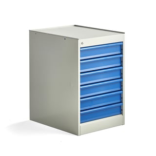 Industrial drawer unit SOLID, static, 6 drawers, 800x535x670 mm