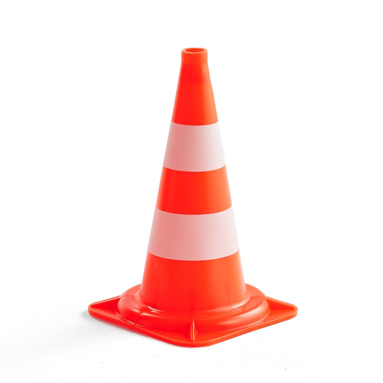 Traffic cone, H 500 mm, red/white AJ Products