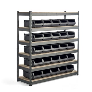 Widespan shelving AJ 9000 + COMBO with 25 boxes