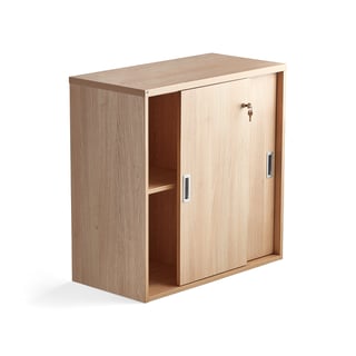 Schiebetürschrank MODULUS, abschließbar, 800 x 800 mm, Eiche