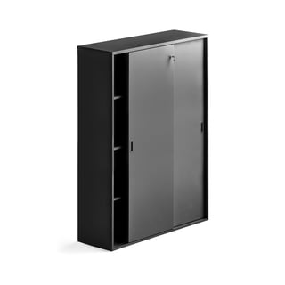 Skříň s posuvnými dveřmi MODULUS XL, uzamykatelná, 1600x1200 mm, černá