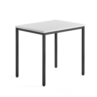 Sivupöytä QBUS, jalusta, 800x600 mm, musta,valkoinen