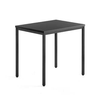 Side desk QBUS, 800x600 mm, 4-leg frame, black frame, black