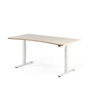 Pisalna miza MODULUS, val, 1600x800 mm, beli okvir, breza