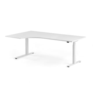 Reguliuojamo aukščio stalas MODULUS, 2000x1200mm, baltos kojos, baltas