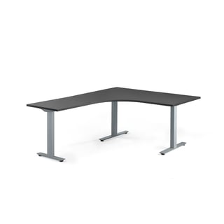 Kampinis stalas MODULUS, 1600x2000mm, pilka, juodas