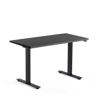 Elektriski augstumā regulējams galds Modulus,1200x600 mm, melns rāmis, melns